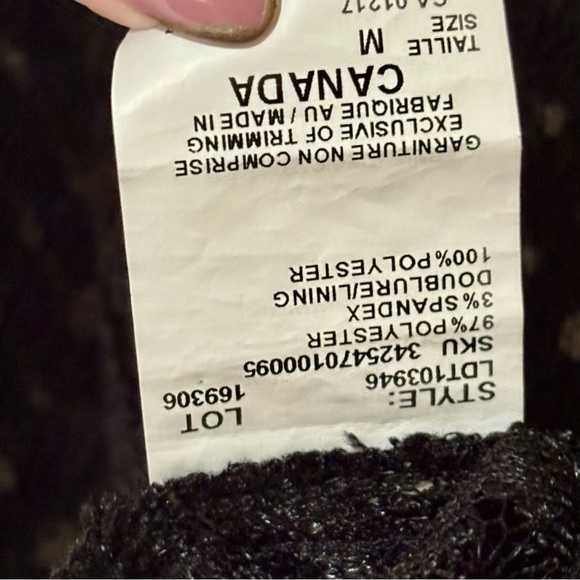 Le Chateau| Black Lace Chevron Sleeveless Blouse Sz M - Picture 4 of 5